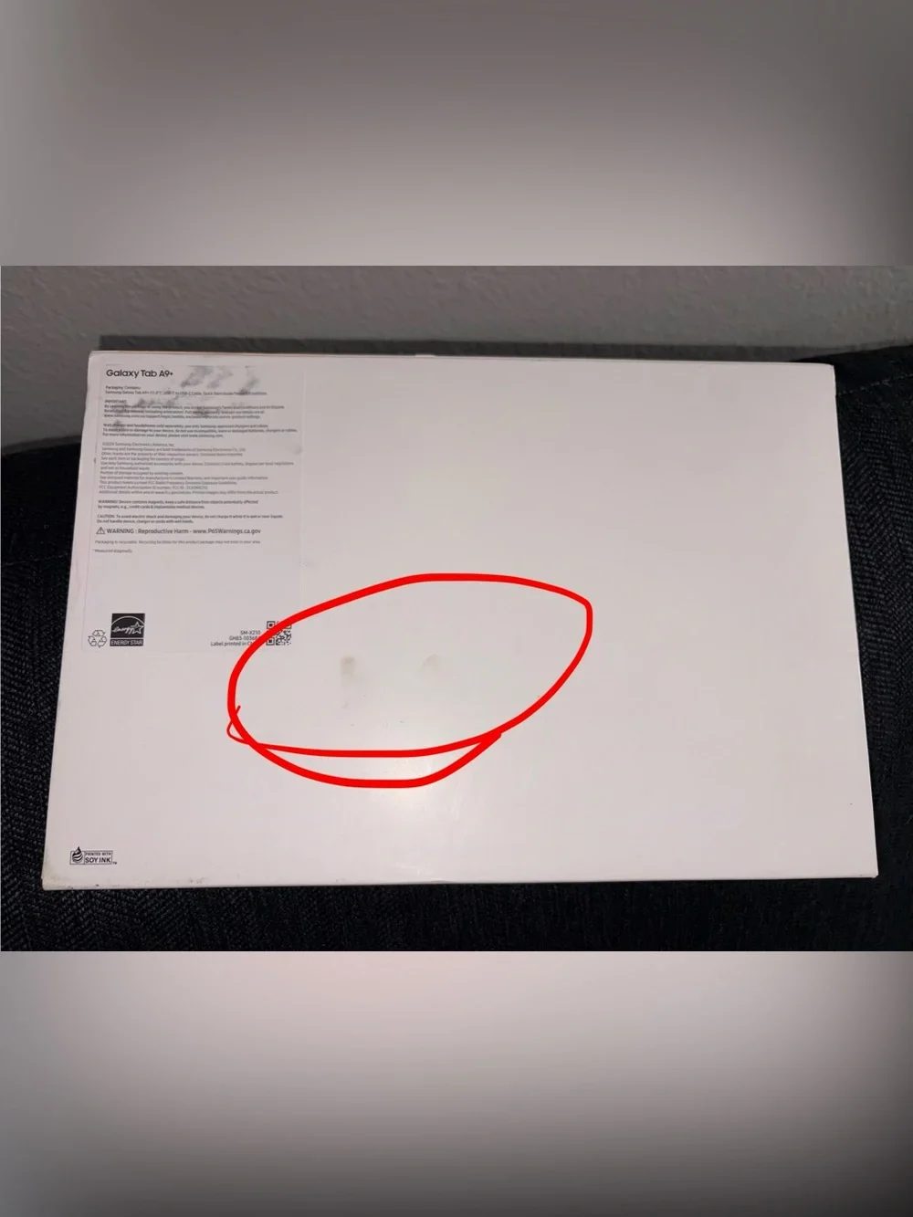 Samsung Galaxy Tab A9+ White Tablet Box 11”